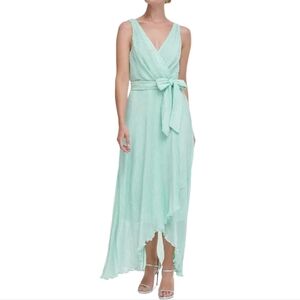 DKNY Light Green V-Neck Maxi Dress, Size 4